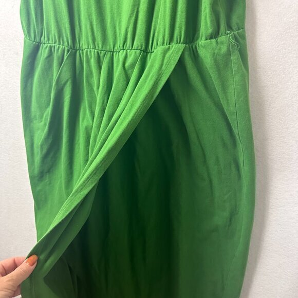 ELOQUII dress women 22 maxi faux wrap short sleeve Kelly Green cuffed‎ sleeves - Picture 3 of 6